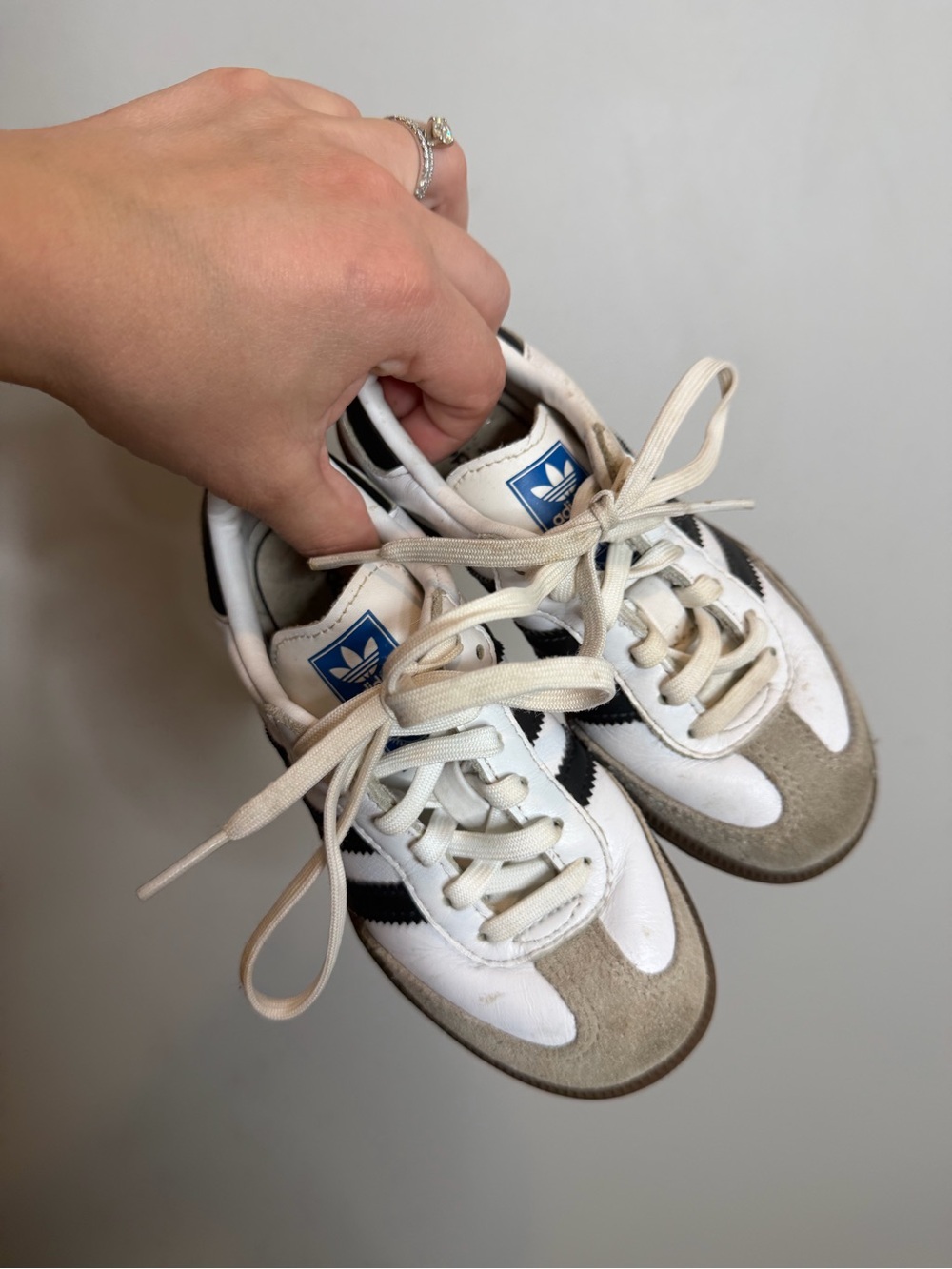 adidas Samba OG Kids White Black Gum Sneakers Size 11K IE3677 Leather Suede